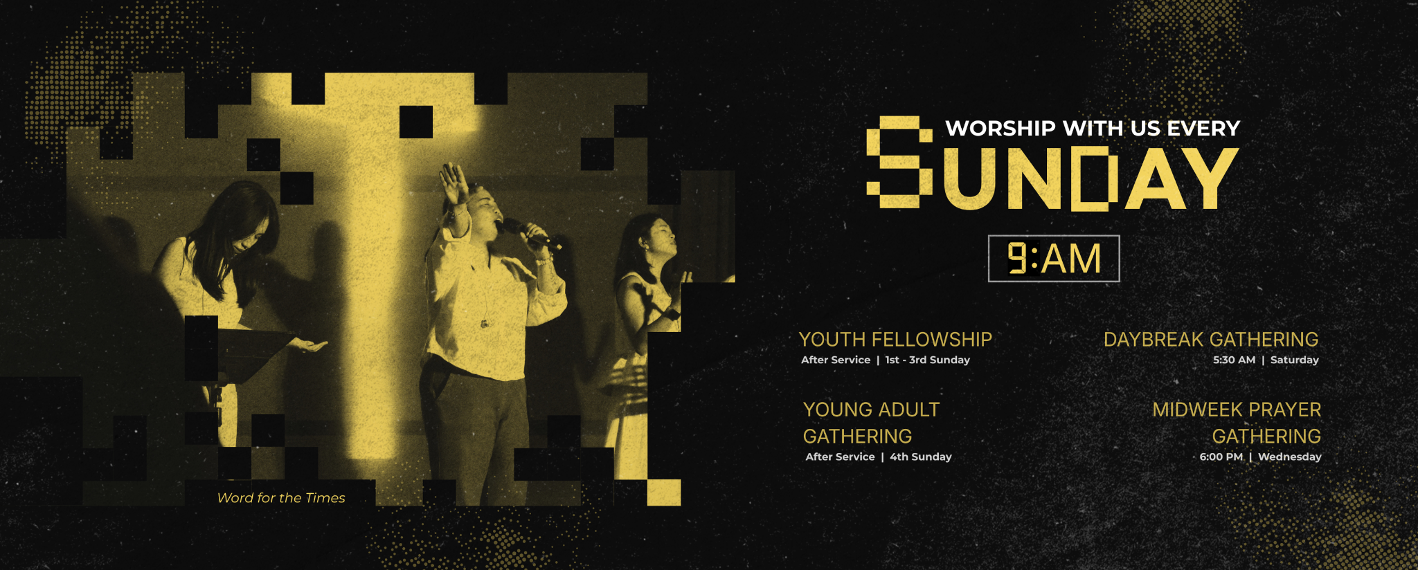 Worship with us every Sunday at 9 AM